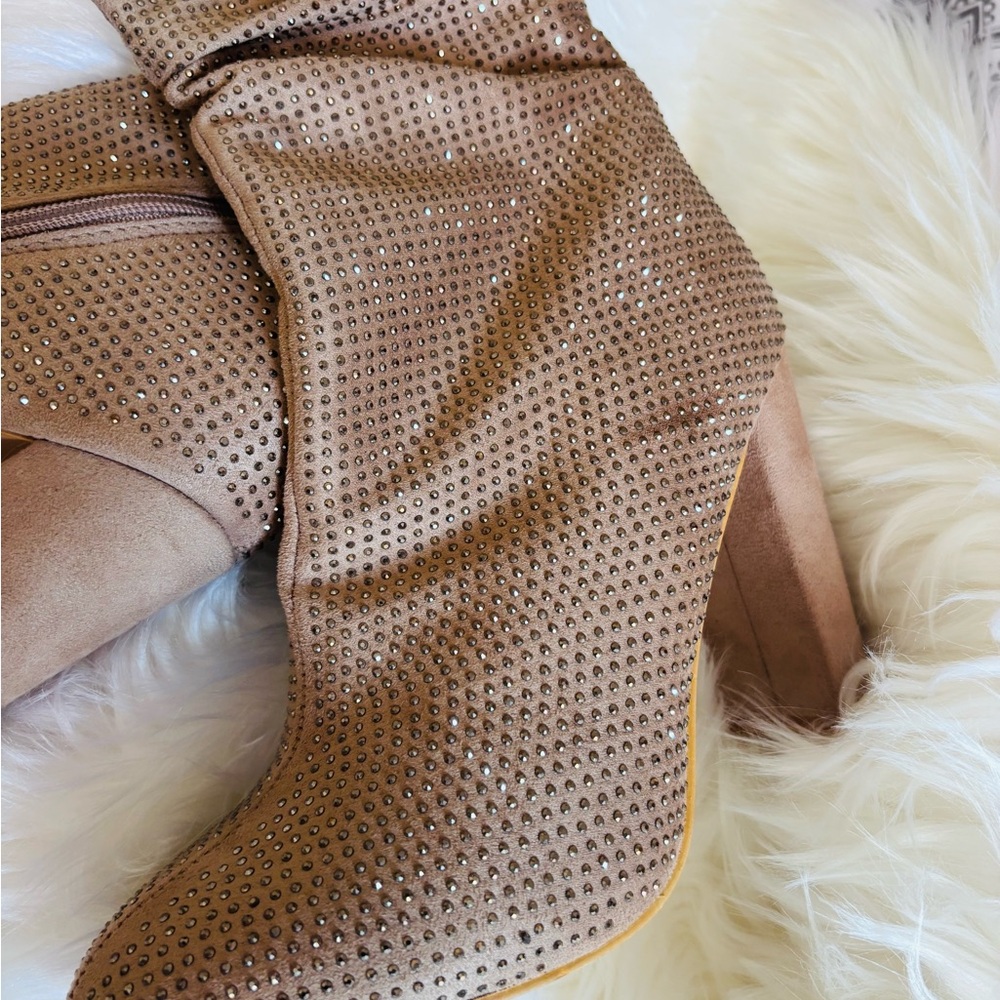 Elegant Tan Studded Women's Boots